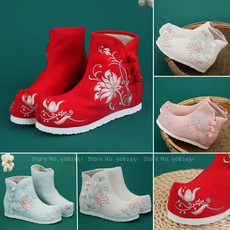 Женские ботинки в традиционном китайском стиле Hangfu парусиновая обувь с