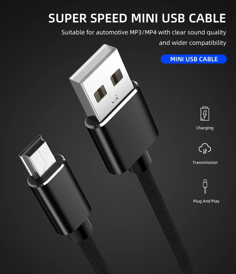 1 м Мини USB кабель мини USB к USB кабель для быстрой передачи данных для MP4 плеера Автомобильный видеорегистратор gps цифровая камера мини USB быстрая передача