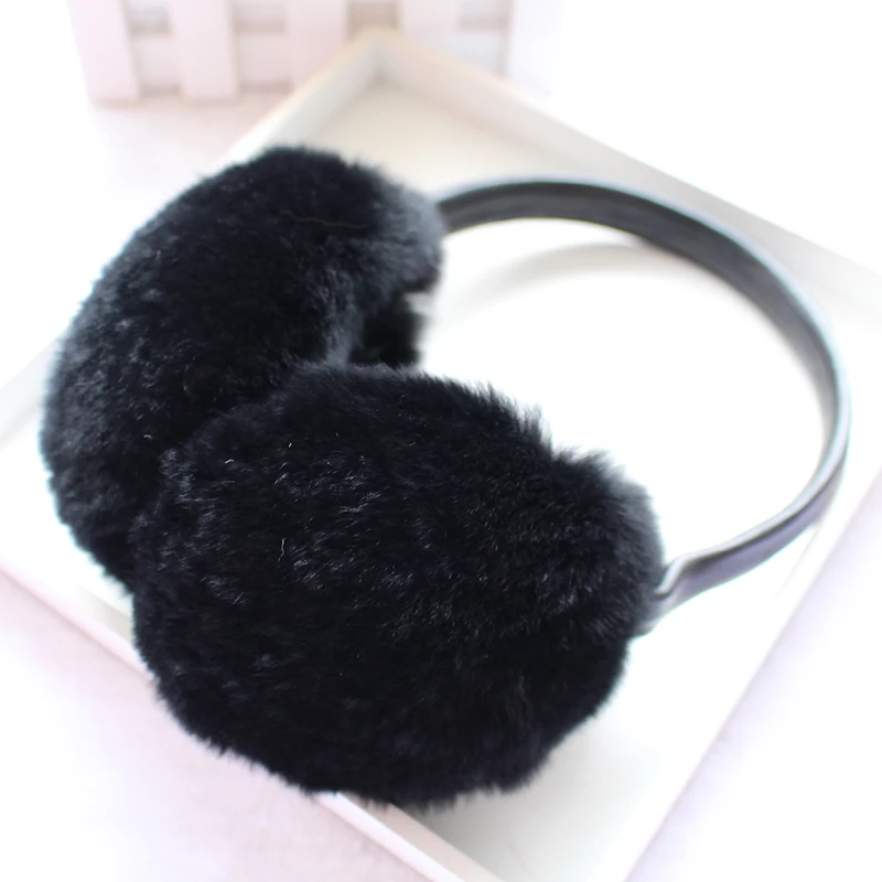 Женские и российские зимние наушники из 100% натурального меха кролика рекс теплые