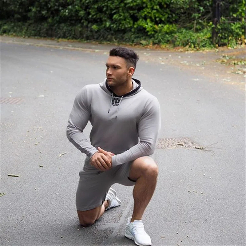 Новые мужские повседневные толстовки фитнес бренд Мужская одежда Camisetas спортивные костюмы мужская футболка для бодибилдинга мышцы с капюшоном куртки
