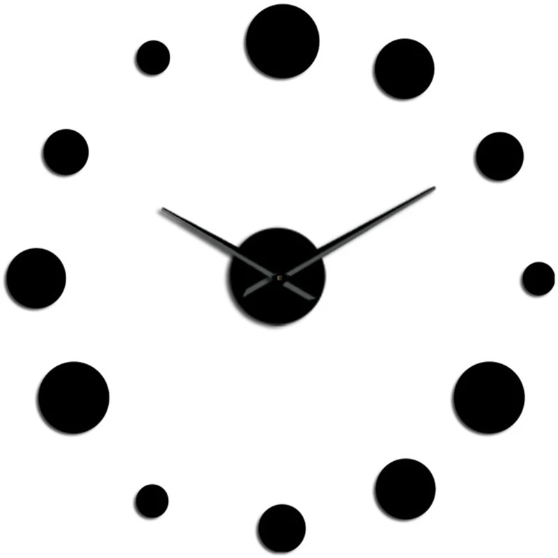 Топ круглые зеркальные большие настенные часы простой современный дизайн