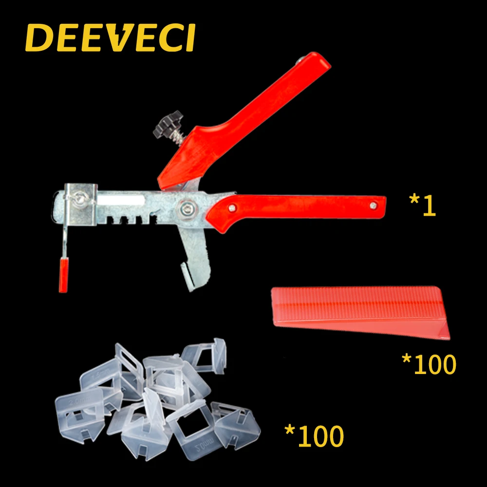 Система выравнивания плитки 201 шт. 2 мм зажимы 100 + клинья плоскогубцы 1 разделители