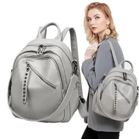 split leather womens backpacks 2021 sac a dos brand rivet mochila feminina travel school bagpack designer shoulder bags