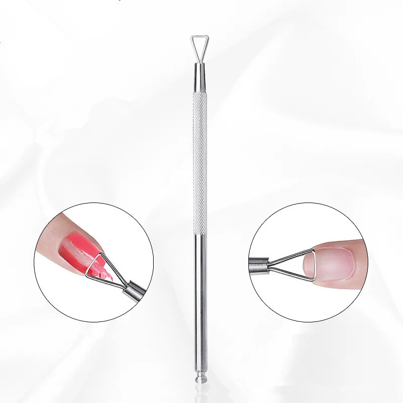 1 pcs Stainless Steel Cuticle Nail Pusher Nail Art UV Gel Remover Manicure Pedicure Care Sets Cuticle Pushers Tools