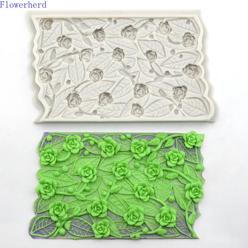

New Branch Flower Vine Rose Flower Silicone Mold Fondant Chocolate Mold Baking Tool Cake Surrounding Cake Decoration Pastry Mold