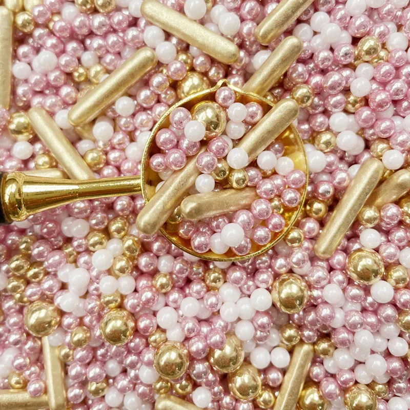 Съедобные сахар иглы Сахар Бусины 30 г торт украшение Шоколад золотистого и