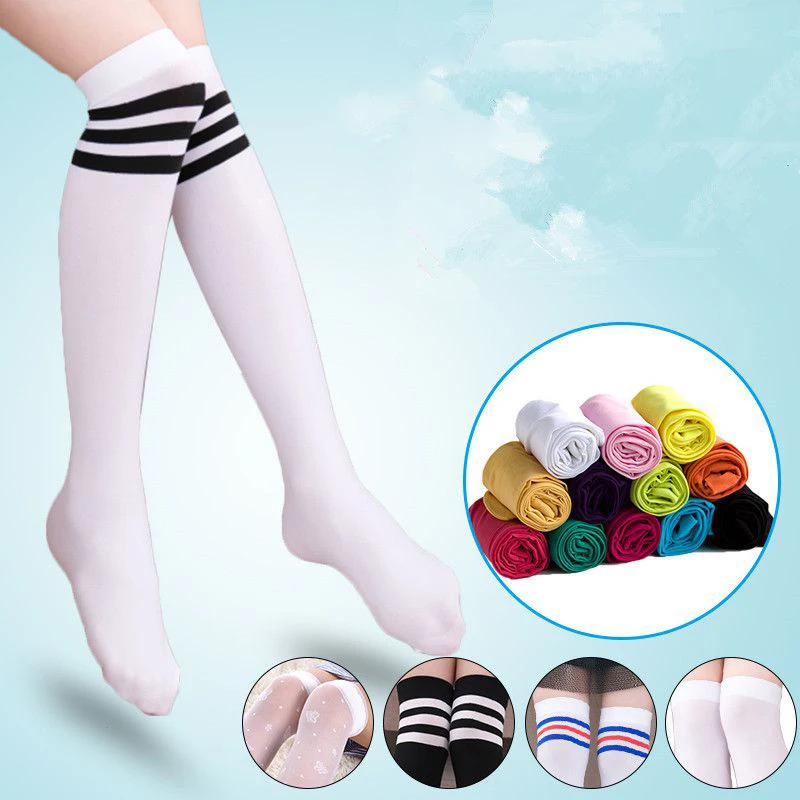 Гольфы для девочек Бархатные летние тонкие длинные носки выше колена