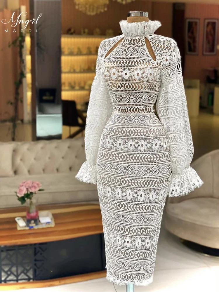 

MNGRL Luxury Evening Dress One-shoulder Long Sleeves Hand-applied Diamonds Glittering 2021 New Evening Dress Party Dress