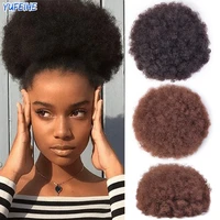 yaki short kinky curly synthetic chignon clip 10 inch ombre daily party ponytail high temperature fiber fashion for black women