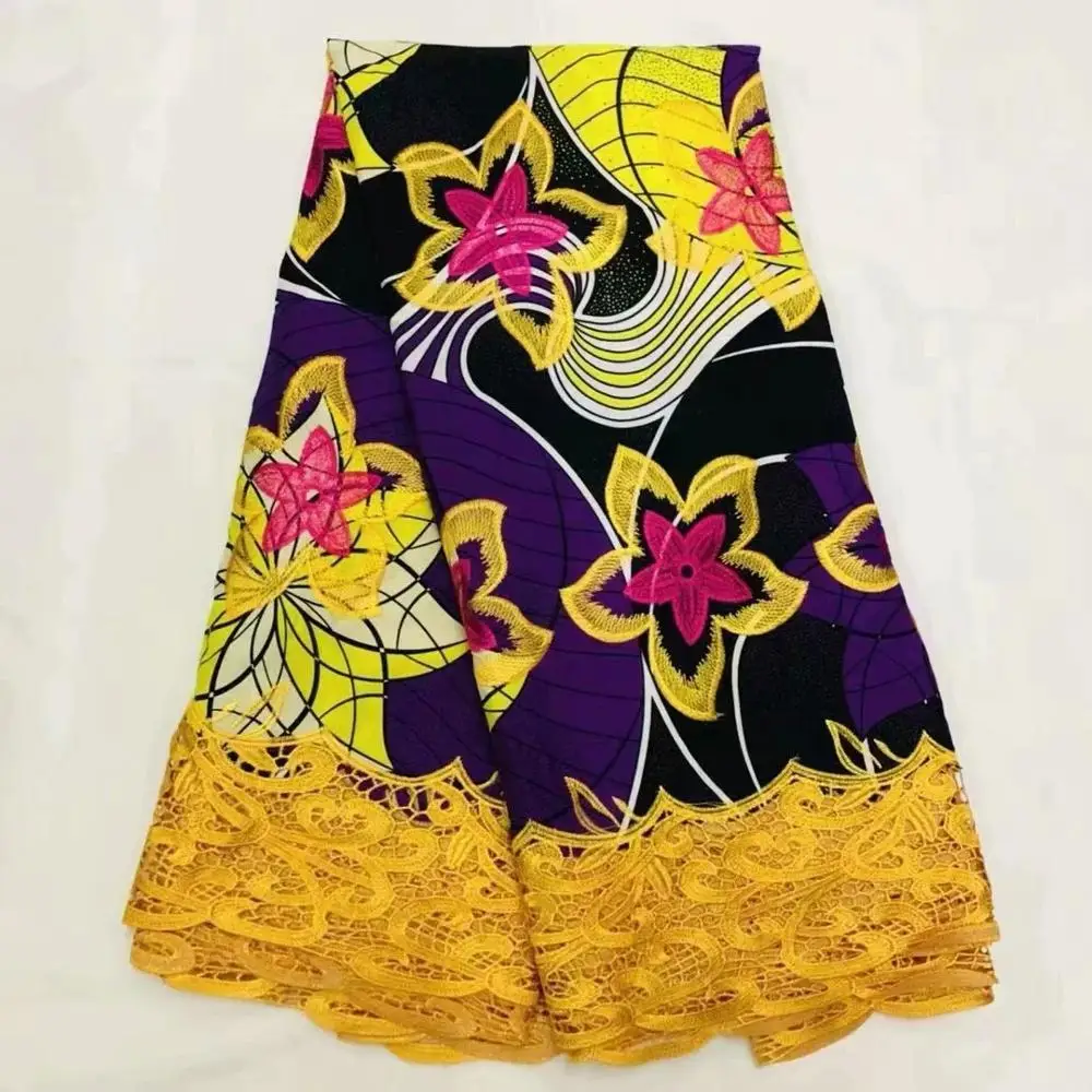 Красивая вышитая ткань из хлопка высокого качества нигерийская разноцветная