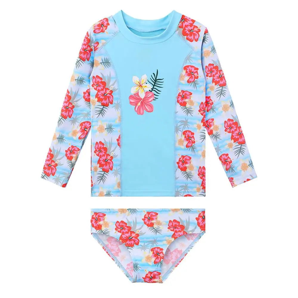 BAOHULU UPF50 + детский купальник с цветочным рисунком купальный костюм длинными