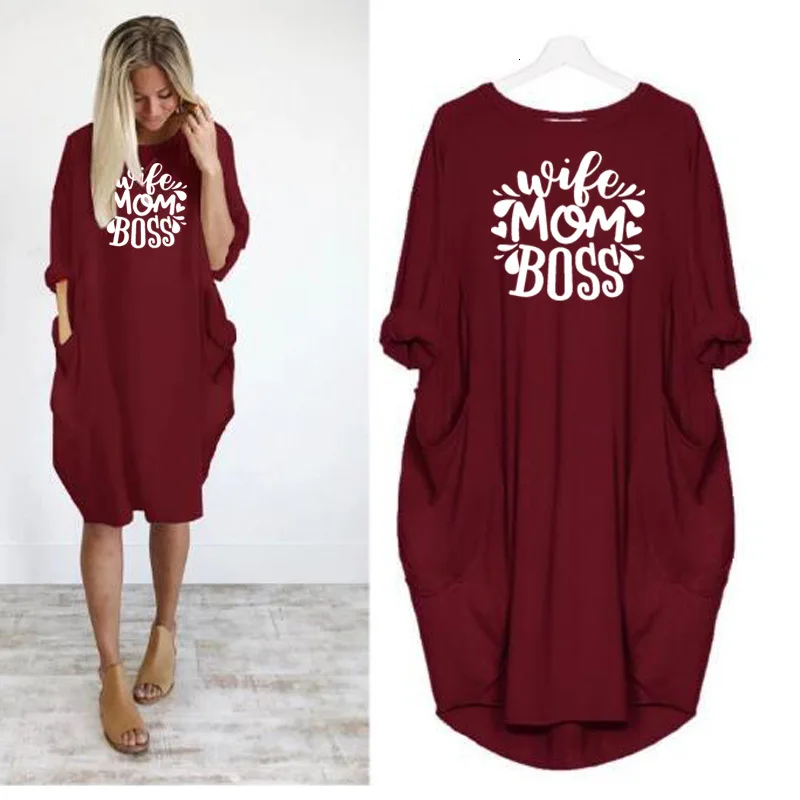 Большой размер для беременных платье осень зима круглый вырез досуг печать