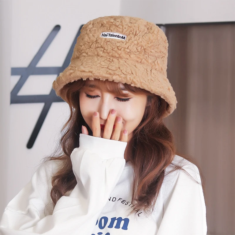 

2021 Winter Panama Bucket Hat Solid Women Men Fishing Fisherman Hat Autumn Winter Winter Hats Woman Wool Outdoor Warm Panama Cap