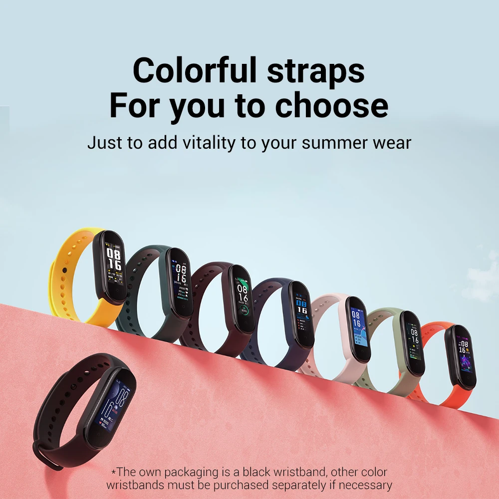 Смарт браслет Xiaomi Mi Band 5 4 цвета AMOLED экран водонепроницаемый смарт Miband фитнес