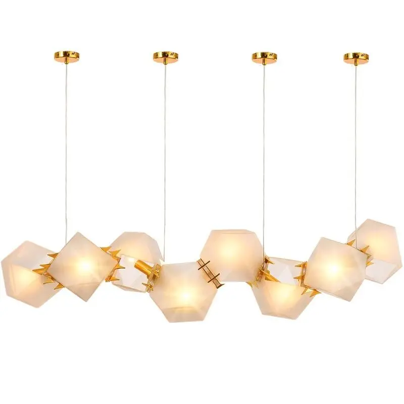 

Nordic Irregular geometrical Glass Chandelier Lighting Modern Art Deco Hanging Light For Villa LED Light Fixture /Suspension