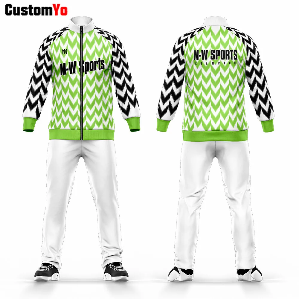 Детский спортивный костюм наивысшего качества на заказ зеленая форма для бега с