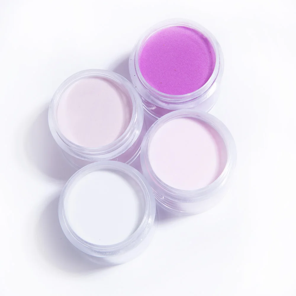 1 баночка белая нюдовая акриловая пудра розовый цвет 3D для ногтей Блестящий