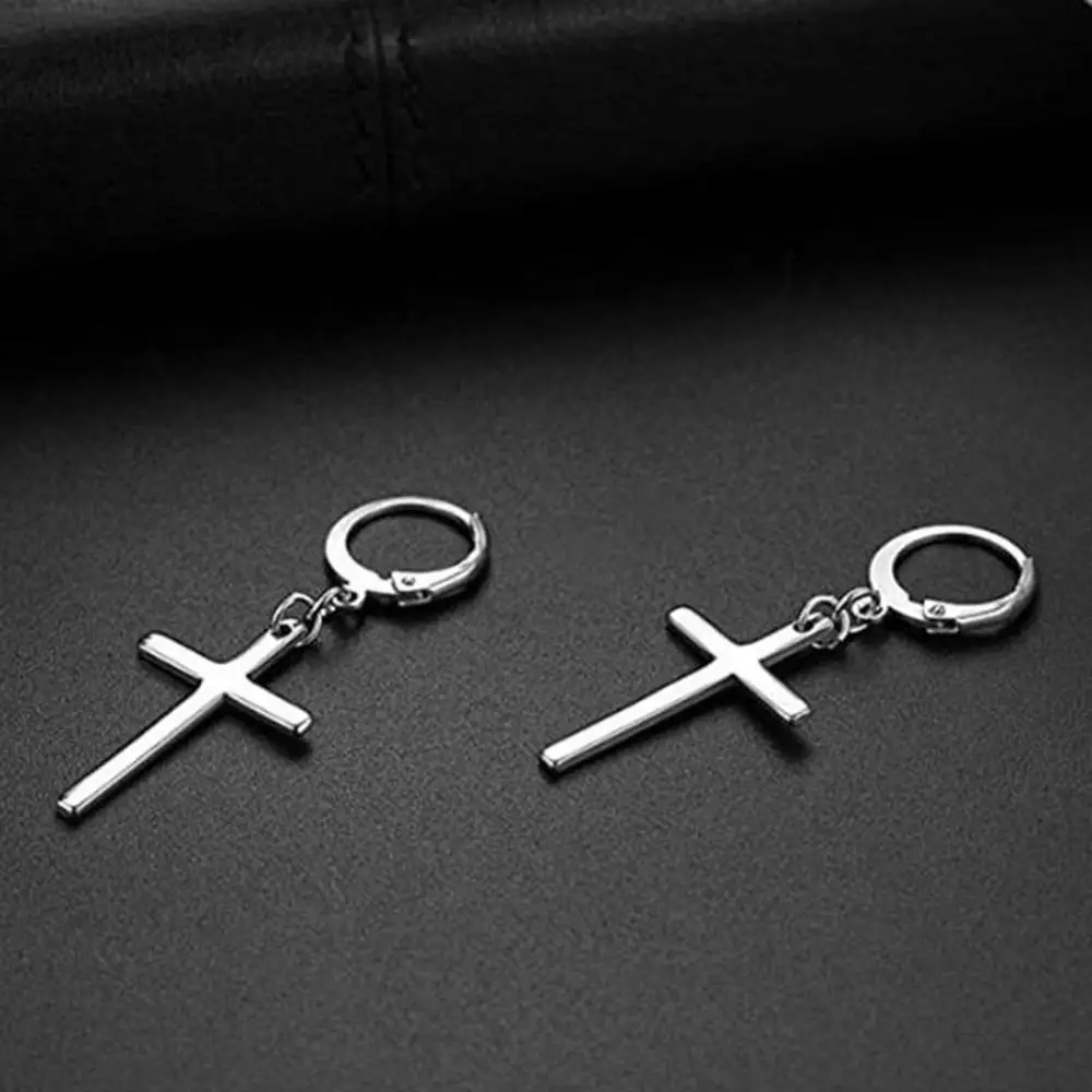 Серьги-кольца серебристого цвета из нержавеющей стали для мужчин и женщин |