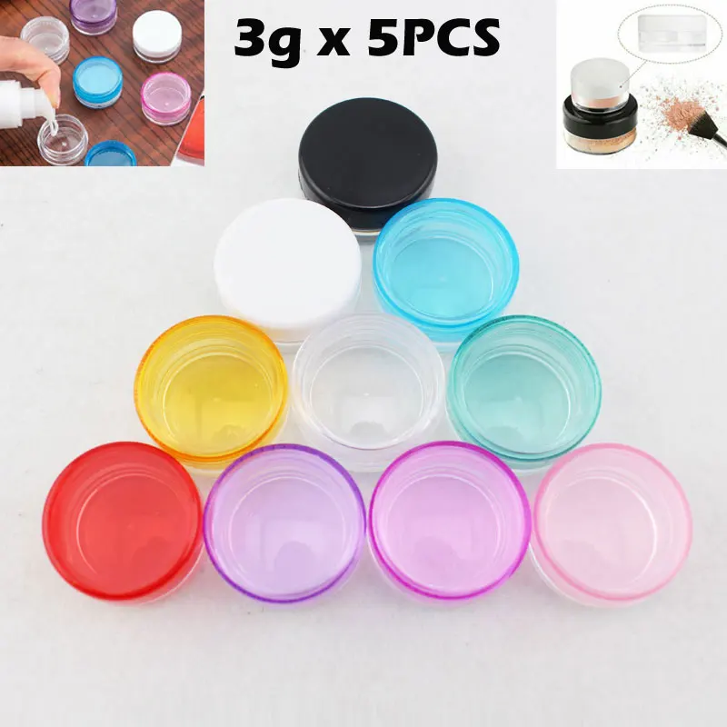 5 шт. пластиковые банки для косметики с крышкой|Бутылки и хранения| |