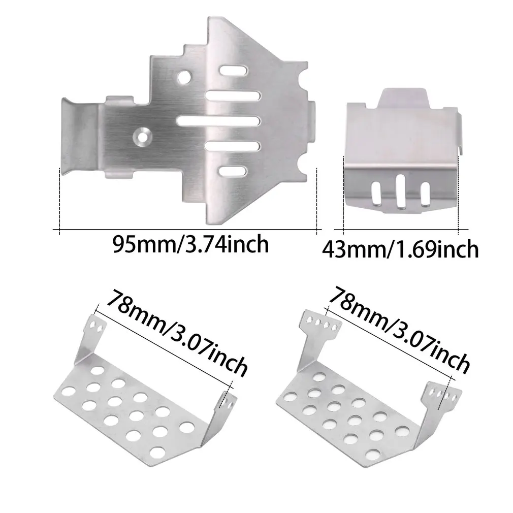 

5PCS Stainless Steel Bumper Axle Anti-collision Guards Chassis Armor Protective Plate For TRAXXAS 1/10 RC Crawler TRX-4 TRX4