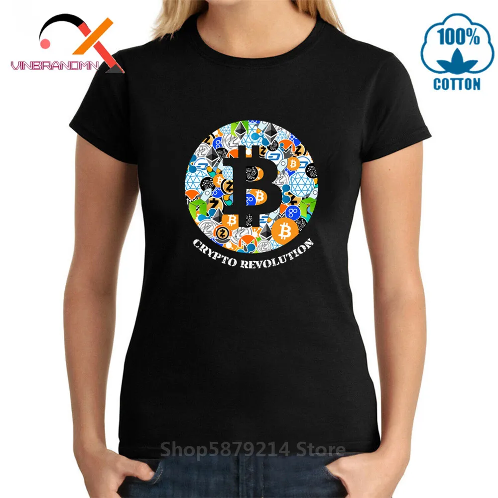 

Cryptocurrency All crypto Bitcoin T Shirt woman Bitcoin Revolution T-Shirt Nature Cotton Short Sleeve O-neck Bitcoin logo Tees