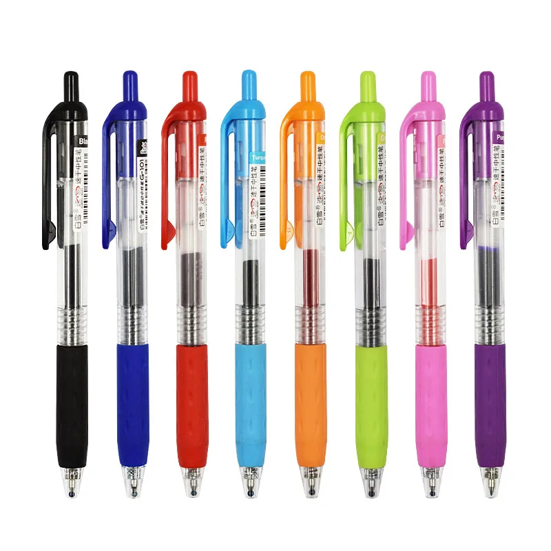 

8pcs Juice Gel Pen Retractable 0.5mm Clip Colored Pens for Journaling Doodling Painting Drawing Japanese Stationery