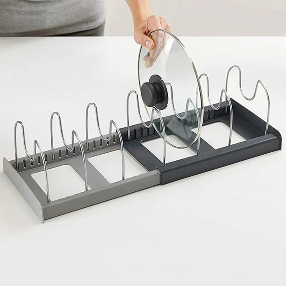 Kitchen Organizer Holder For Pan Pot Lid Cutting Board Drying Cookware Rack Organizer