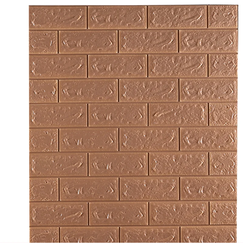 Khaki 70 см X 77 см, 3D наклейки на стену в форме ПЭ, настенные наклейки для гостиной, кирпичные обои с рисунком, Стикеры для детской спальни, домашний декор, самоклеющиеся обои - Цвет: Khaki