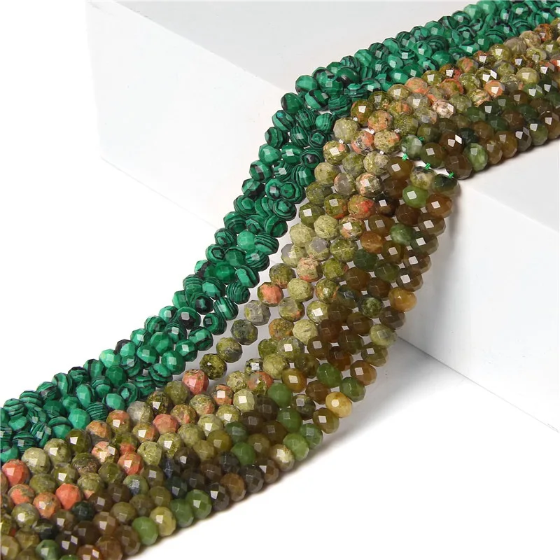 

3*4/4*6 MM Faceted Rondelle Beads Natural Hawk's Eye Stone Abacus Bead For DIY Making Jewelry Accessory Earing Pendant Necklace