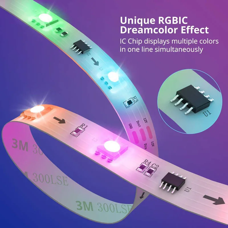 Светодиодные ленты WS2811 гибкая лента с диодами RGB цвета мечты 5 м 10 адаптером 12 В