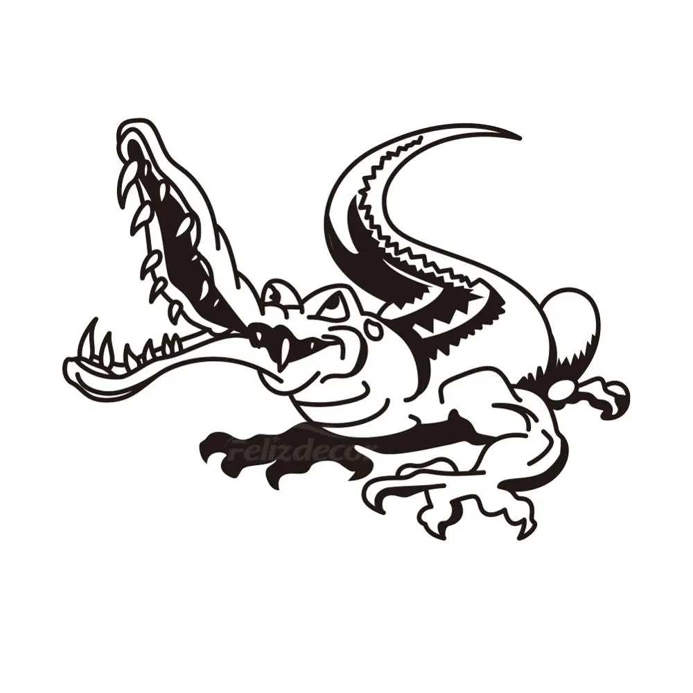 Свирепый крокодил открывает большой рот виниловые автомобильные наклейки для