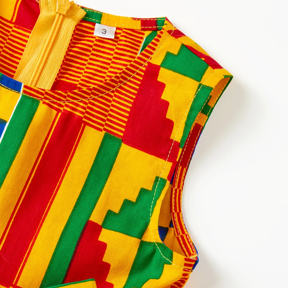 Африканская одежда для детей, для маленьких девочек, kente batik, платье с принтом, Анкара, платья, африканская Дашики, kente, традиционная одежда для детей