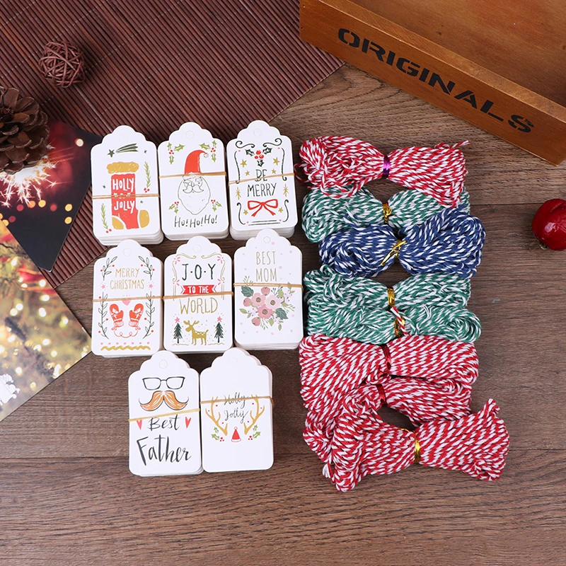 50 шт. бирки для рождественских подарков крафт-бумага бирка этикетка