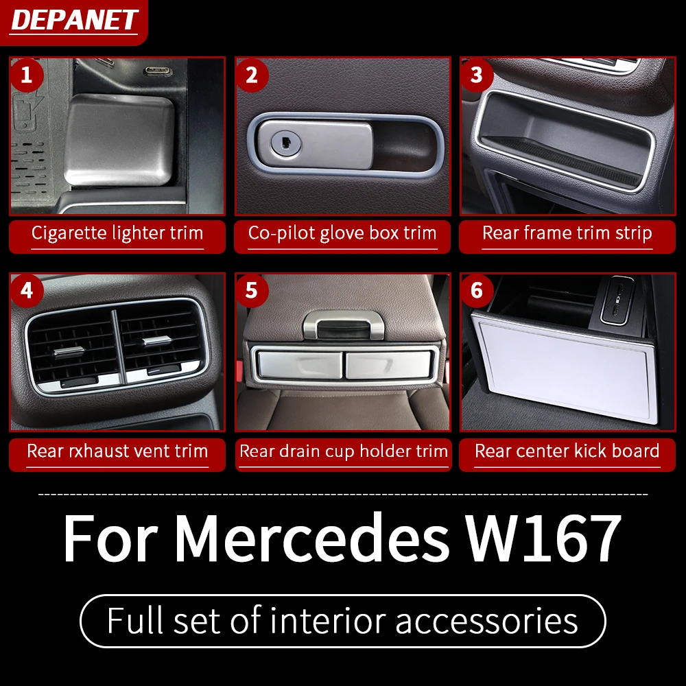 Серебряные аксессуары для интерьера Mercedes GLE W167 350 450 500e gls w167 500 550x167