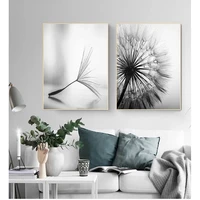 decorate the living room wall abstract poster and print frameless dandelion flower canvas painting modern black and white art