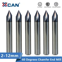 xcan carbide chamfering milling cutter 60 degrees 3 flutes deburring end mill aluminium cutter cnc machine engraving router bit