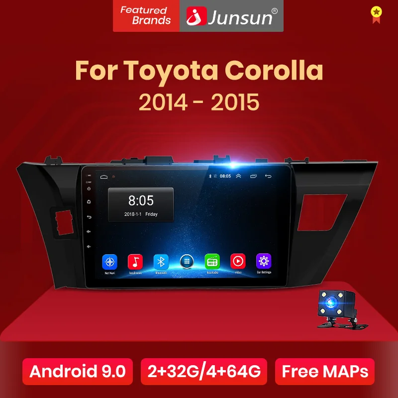 Junsun Штатное Головное устройство для Тойота Королла Corolla GPS навигатор Android 8.1 aвтомагнитола магнитола 2 din автомагнитолы 2DIN Андроид для Toyota Corolla E180 штатная магнитола автомобильная мультимедиа