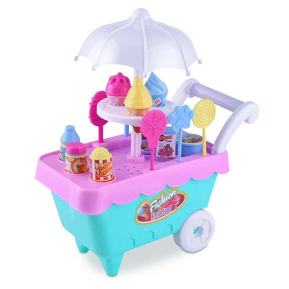 

Lovely Simulation Candy Lollipop Ice Cream Plastic Trolley Children Girls Toy Supermarket Children Play Toy Ice Cream Cart Gifts