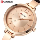 Часы CURREN женские кварцевые ультратонкие, модные Романтические из нержавеющей стали, золотистые