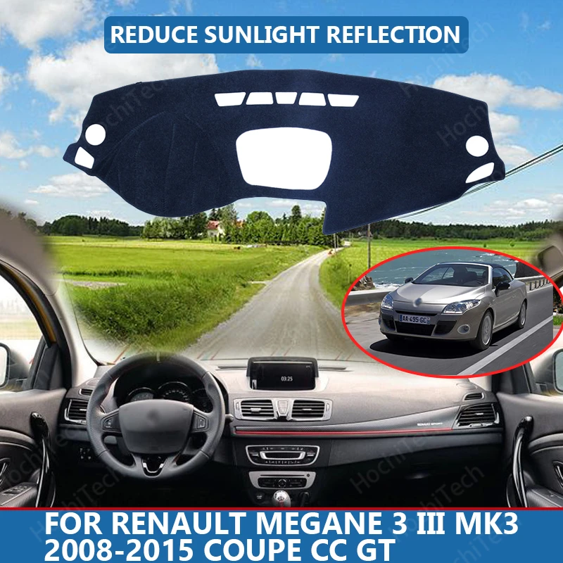 

Right Hand Drive High Polyester Fiber Anti-UV Car Dashboard Cover Mat for Renault Megane 3 III MK3 2008-2015 Coupe CC GT Cover