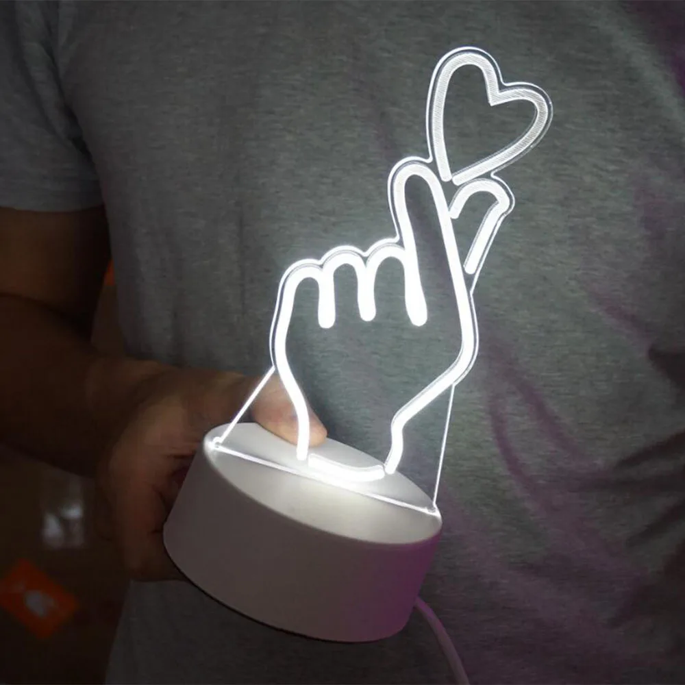 Скандинавский Ночной светильник в форме сердца с вилкой Стандарта США 3 цвета