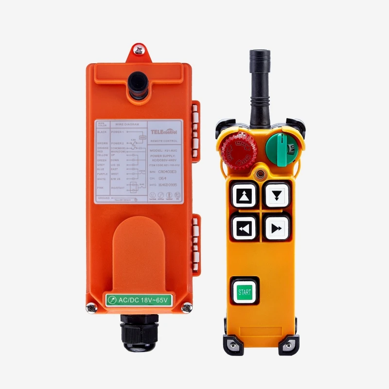 

Telecontrol 4 button dual speed crane wireless radio industrial remote control F21-4D