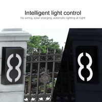 house number solar led number sign door plates waterproof led lighting outdoor solar lamp for home yard street 0 9 number plates