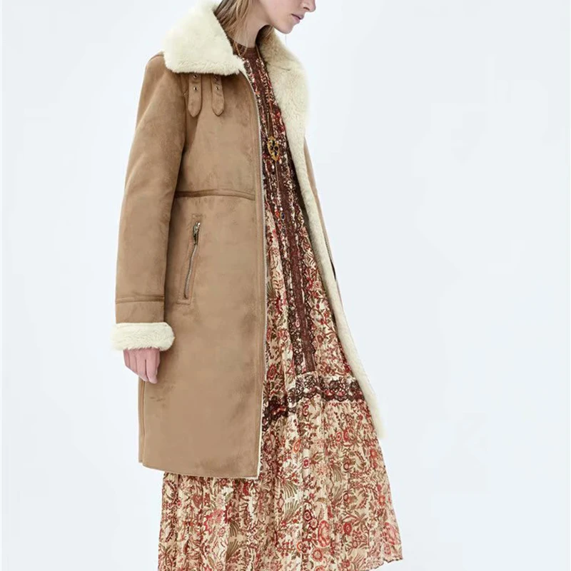 Женское зимнее пальто с длинным рукавом на молнии | Женская одежда