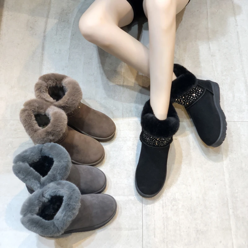

Winter Shoes Boots for Womens Platform Female Fur Boots Non-Slip Fashion Female Shoes Women Boots Furry Snow Boots U11-20
