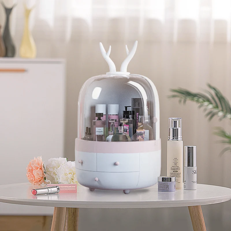 

Cute Skincare Lotion Cosmetic Organizer Desktop Decoration Storage Box Luxury Gifts Cajas Organizadoras Modern Home Decor EC50SN