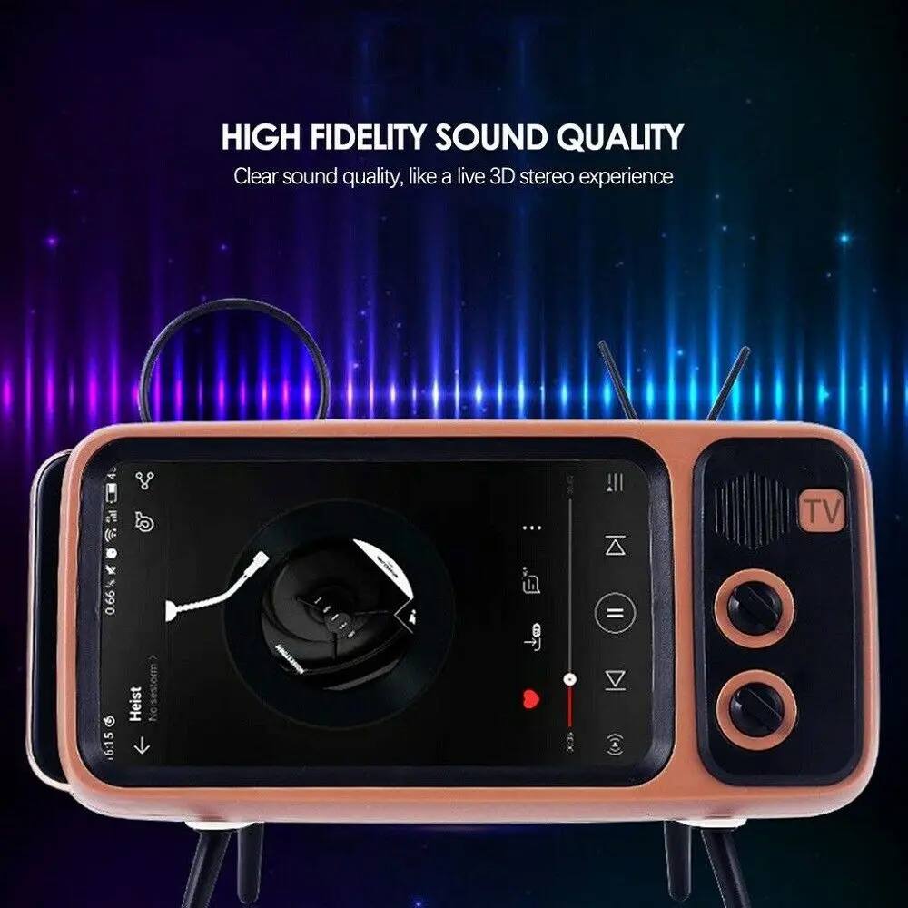 Беспроводной Bluetooth спикер телефон доки Ретро ТВ держатель мобильного телефона Bluetooth аудио Поддержка карты памяти беспроводной Bluetooth аудио