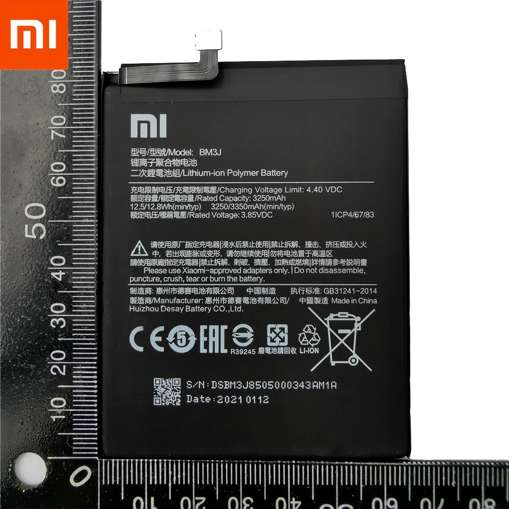 

Xiao Mi Original Phone Battery BM3J For Xiaomi 8 Lite MI8 Lite High Capacity Polymer Replacement Battery 3350mAh With Free Tools