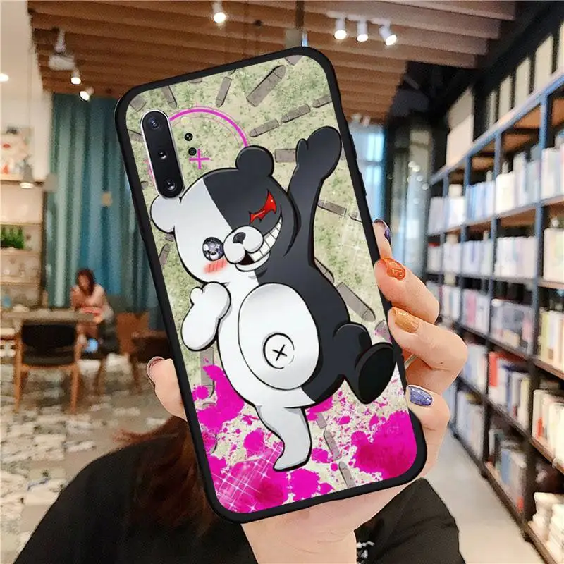 

cute Monokuma Cartoon phone case for Samsung A50 A51 A71 A20E A20S S10 S20 S21 S30 Plus ultra 5G M11 funda cover