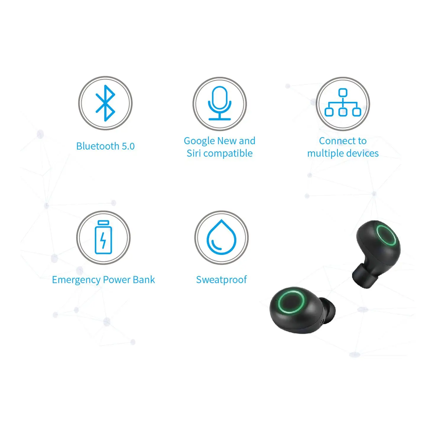 Ienjoy S9 TWS сенсорные bluetooth наушники с отпечатком пальца Беспроводные